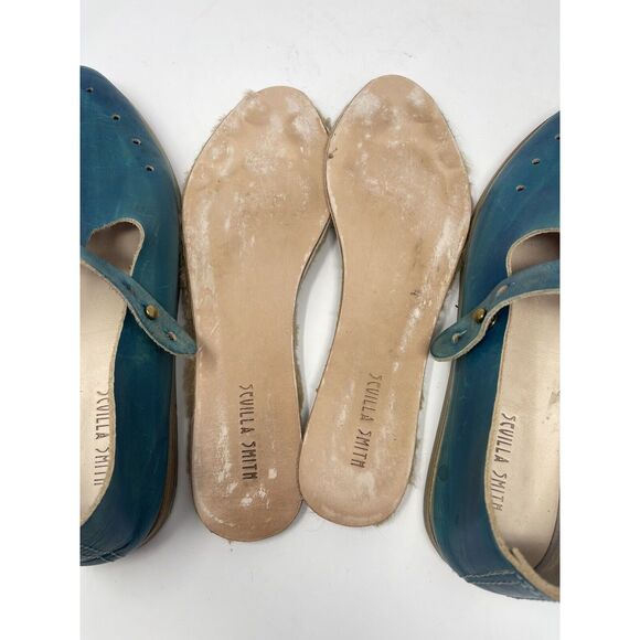 Sevilla Smith Ignacio T-strap Shoe Cebu Blue Leather Shearling Insert Size 42 EU - Picture 10 of 12